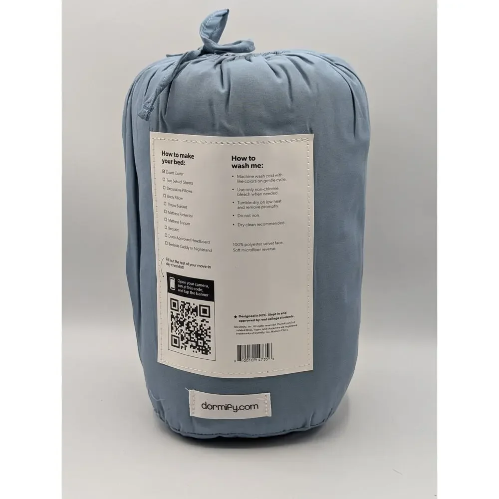 Dormify Twin/Twin XL Blue Velvet Duvet Cover (68